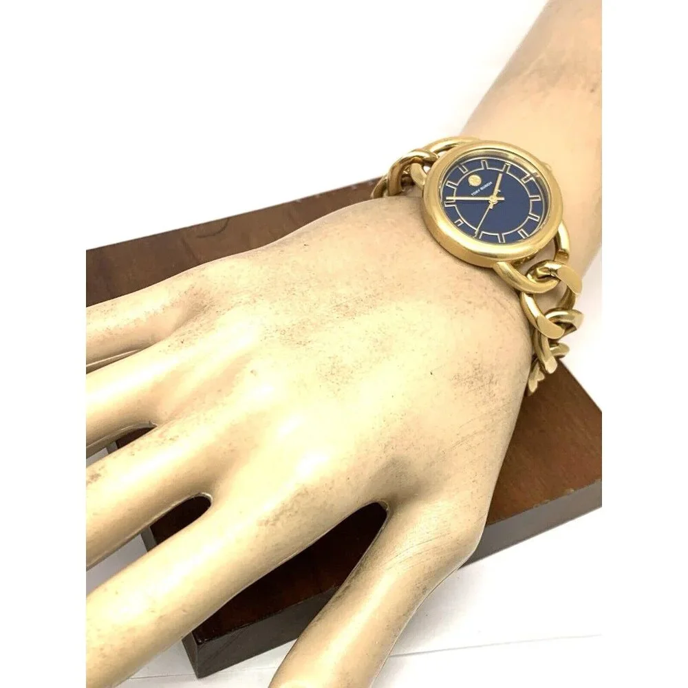 Tory Burch Women's Watch TBW7212 Ravello Quartz Blue Dial Gold Steel 32mm